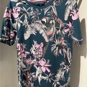 Ted Baker Teal and Pink Graphic Tee
